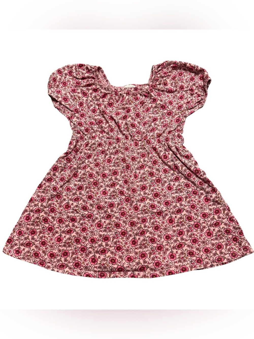 J.Crew Crewcuts Girls Dress Size 5 Pink Floral Puffy Ruffle Sleeve